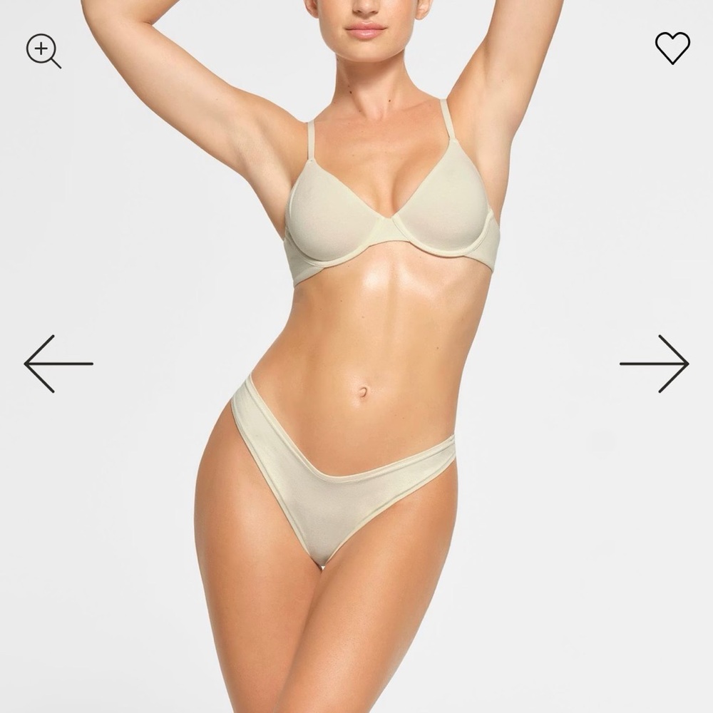 SKIMS COTTON JERSEY T-SHIRT BRA NWT $38 bone 36B